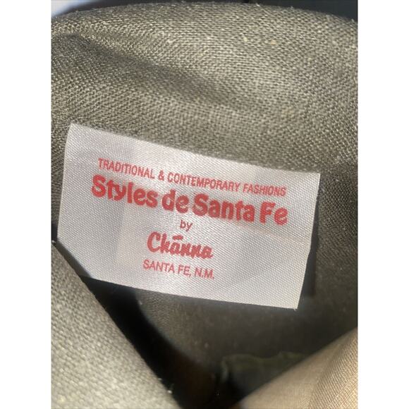 Style De Santa Fe Women’s Blouse Shirt 100% Silk Olive Green Southwest Sz Small - Picture 8 of 8